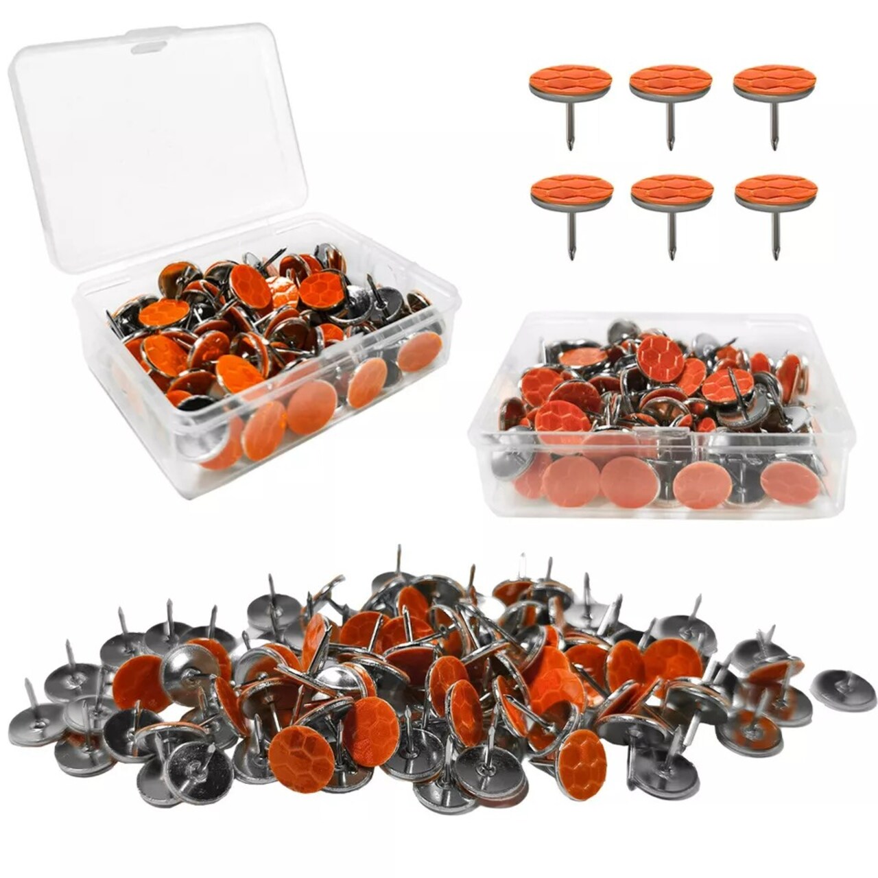 Reflective Tacks Trail Marking Reflectors Glow Tacks Hiking Markers Thumb Tacks
